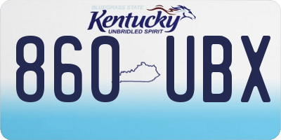 KY license plate 860UBX