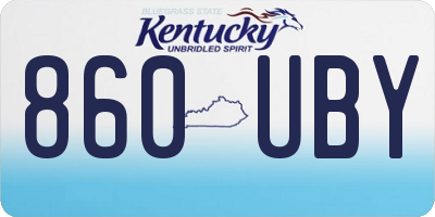 KY license plate 860UBY