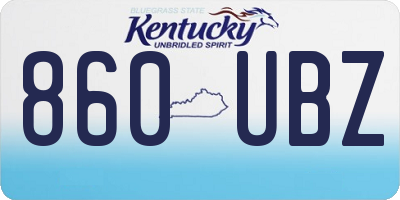 KY license plate 860UBZ