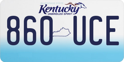 KY license plate 860UCE