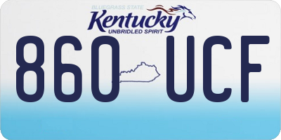 KY license plate 860UCF