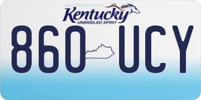 KY license plate 860UCY