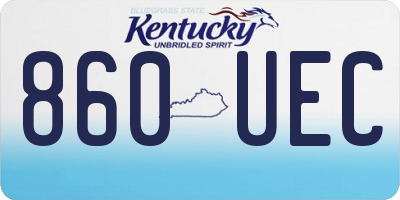 KY license plate 860UEC
