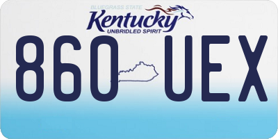 KY license plate 860UEX