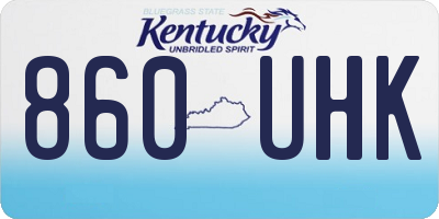 KY license plate 860UHK