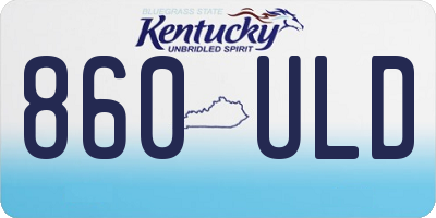 KY license plate 860ULD