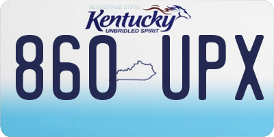 KY license plate 860UPX