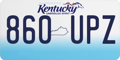 KY license plate 860UPZ