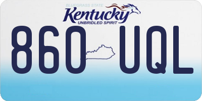 KY license plate 860UQL