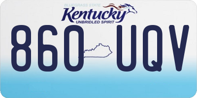 KY license plate 860UQV
