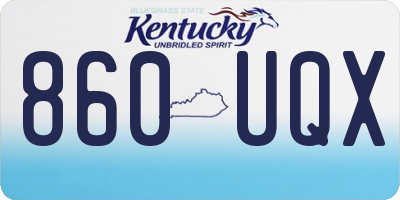 KY license plate 860UQX
