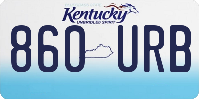 KY license plate 860URB