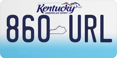 KY license plate 860URL