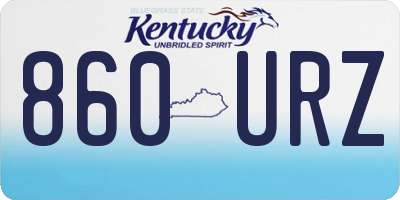 KY license plate 860URZ