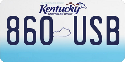 KY license plate 860USB