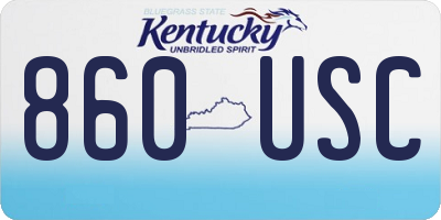 KY license plate 860USC