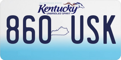 KY license plate 860USK