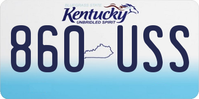 KY license plate 860USS