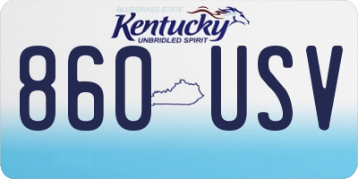 KY license plate 860USV