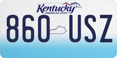 KY license plate 860USZ