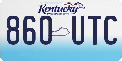 KY license plate 860UTC