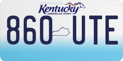 KY license plate 860UTE