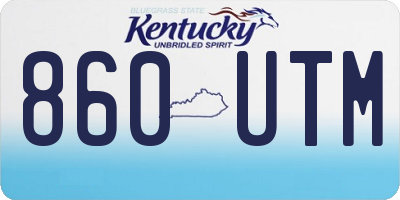 KY license plate 860UTM