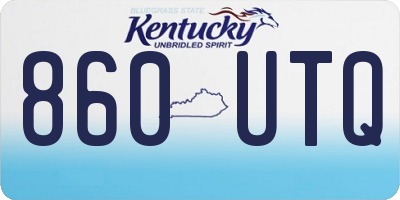 KY license plate 860UTQ