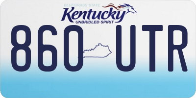 KY license plate 860UTR