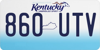 KY license plate 860UTV