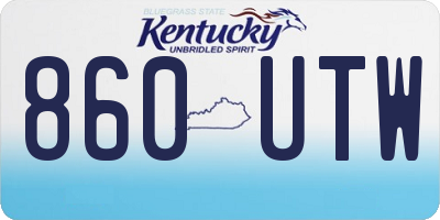 KY license plate 860UTW