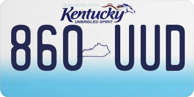 KY license plate 860UUD