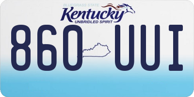 KY license plate 860UUI