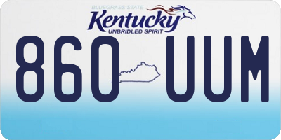 KY license plate 860UUM