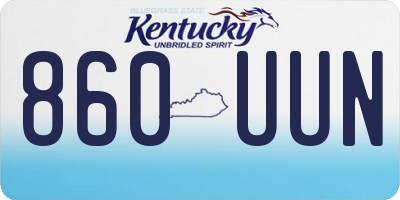 KY license plate 860UUN