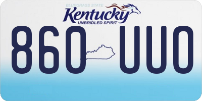 KY license plate 860UUO