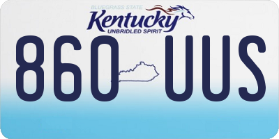 KY license plate 860UUS