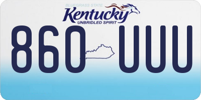 KY license plate 860UUU