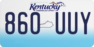 KY license plate 860UUY
