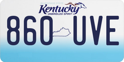 KY license plate 860UVE