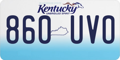 KY license plate 860UVO