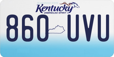 KY license plate 860UVU