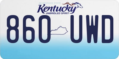 KY license plate 860UWD