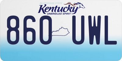 KY license plate 860UWL