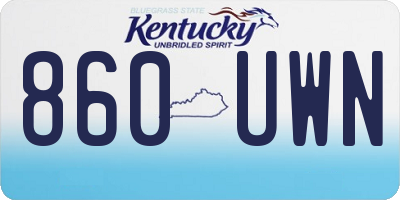 KY license plate 860UWN