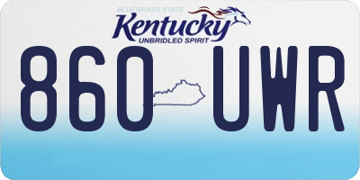 KY license plate 860UWR