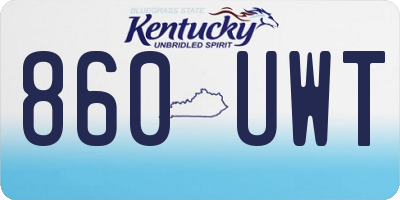 KY license plate 860UWT