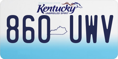 KY license plate 860UWV