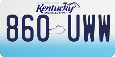 KY license plate 860UWW