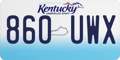 KY license plate 860UWX